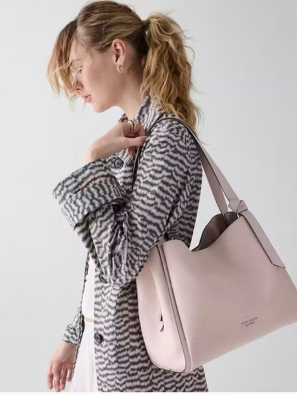 Kate spade large knott carryall tote Pink Leather Tote Bag